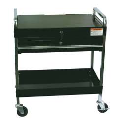 SUNEX SERVICE CART W/LOCKING TOP & DRAWER BLACK