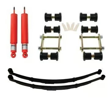 1967 - 1969 Mono Leaf Camaro DSE Rear Speed Kit 1 Suspension Kit with 2" Drop Multi Leaf Springs, Koni Classic Rear Shocks, and Heavy Duty Shackle Kit, 2" Drop