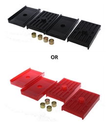 1967 - 1969 Camaro Multi Leaf Rear Leaf Spring Pads Set, Polyurethane, Choose Red or Black