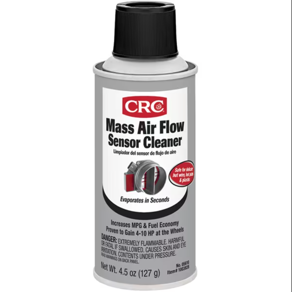 CRC 05610 Mass Air Flow Sensor Cleaner – 4.5 oz Spray | Safe for MAF Sensors | Improves Engine Performance