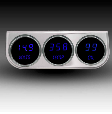 3-Gauge LED Digital Chrome MS9333