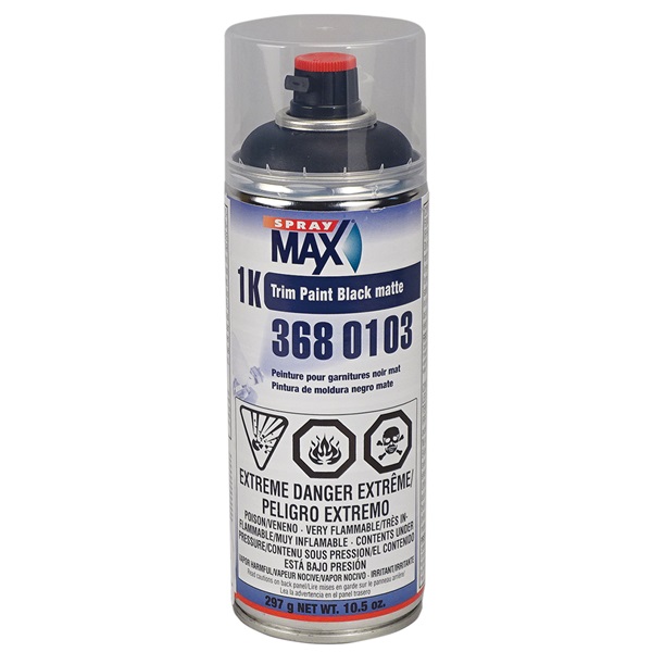 SprayMax 1K Trim Paint - Matte Black, 10.5 oz