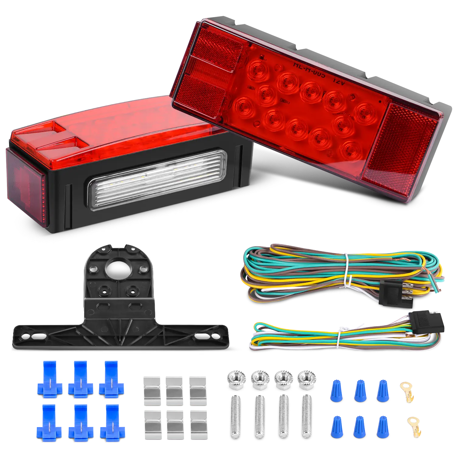 Submersible Low Profile Rectangular LED Trailer Light Kit (Pair)