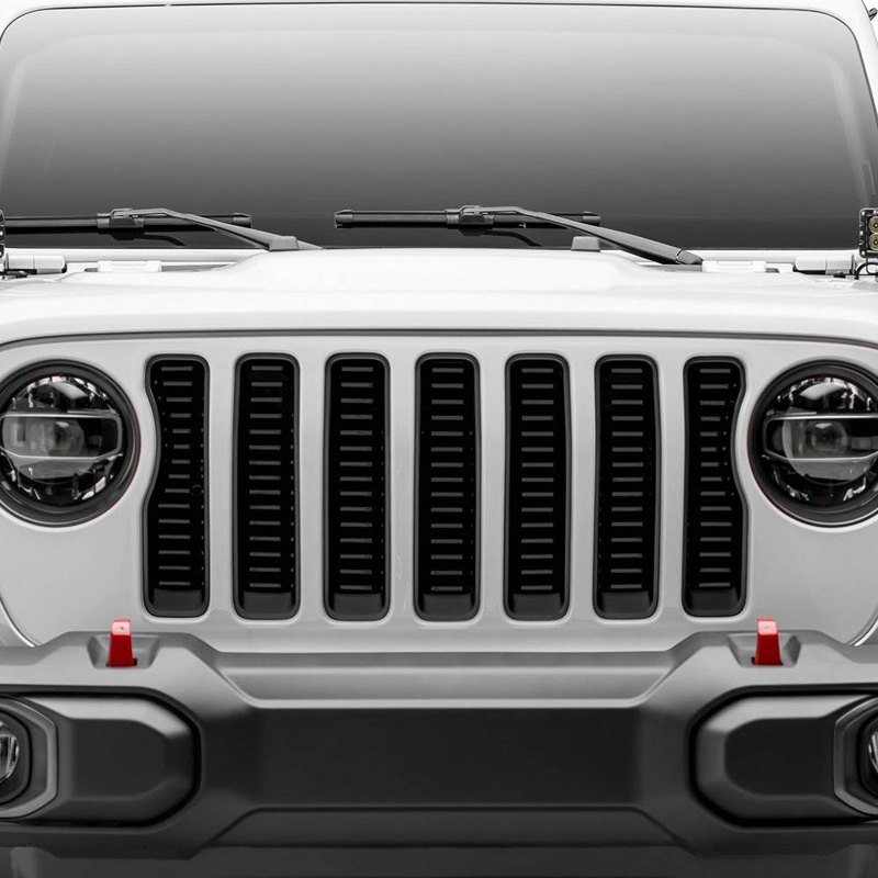 T-Rex 6204931 Billet 1-Pc Black Aluminum Grille without Forward Facing Camerafor 18-23 Jeep Wrangler JL