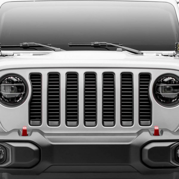 T-Rex 6204941 Round Billet 1-Pc Black Round Grille without Forward Facing Camerafor 18-23 Jeep Wrangler JL