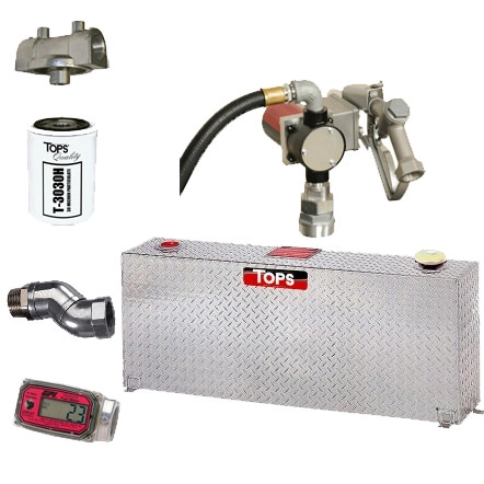 TOPST50A-T8C50 Gallon Aluminum Transfer Tank
