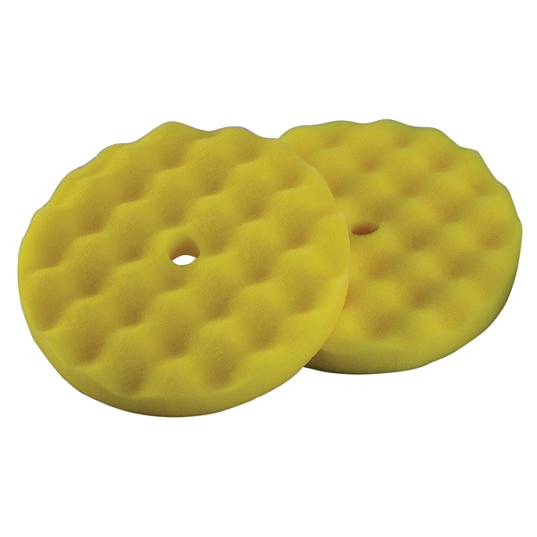 TP Tools 8" Waffle-Style Yellow Foam Buffing Pad, 2 Pk