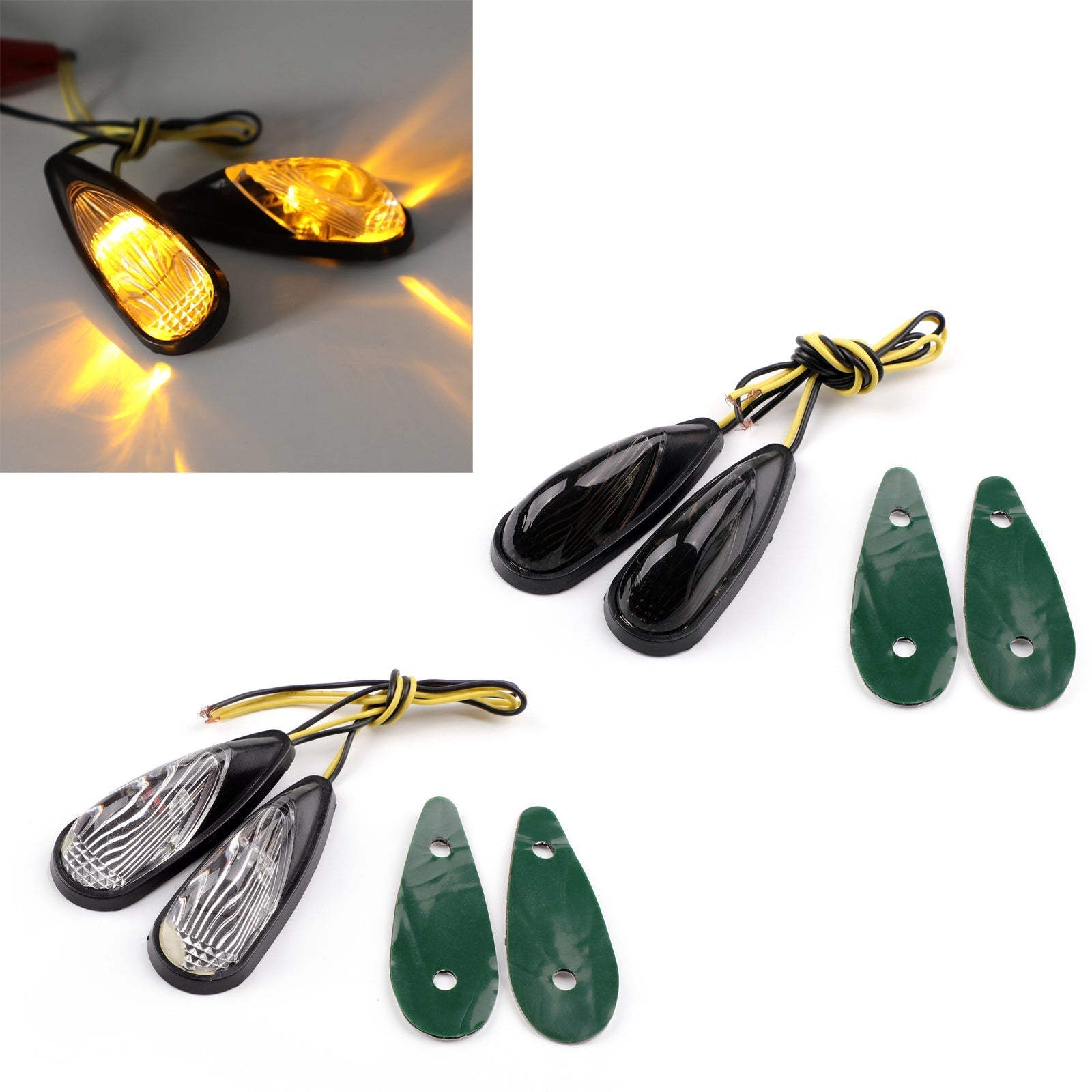 Flush Mount LED Euro Rear Turn Signals for Honda CBR 600 900 929 1000 RR Generic