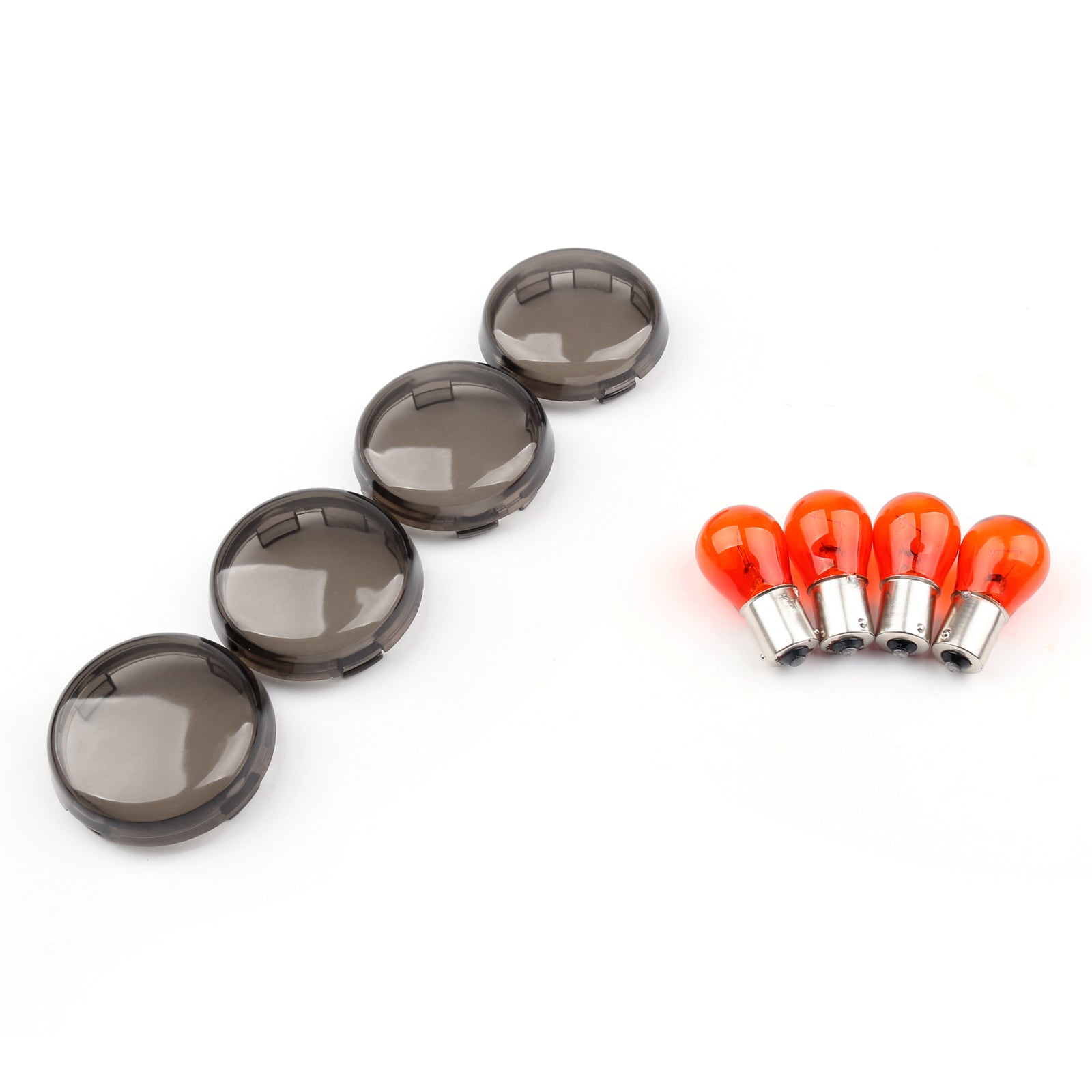 4pcs Turn Signal Light Lens Cover + Bulbs For Harley XL 883 48 Sportster Generic