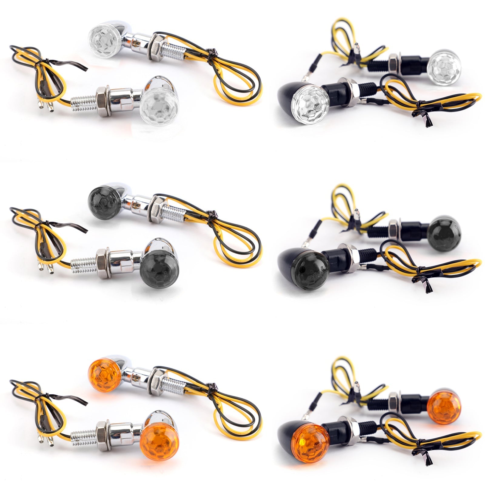 2x Universal Metal LED Mini Bullet Spherical Lens Turn Signal Indicators Light Generic