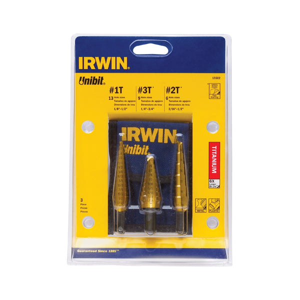 3-Piece Titanium Coated Unibit Set