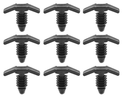 1967 - 1969 Camaro Radiator Support Air Conditioning Rubber Hood Seal Clip Set, 9 Piece
