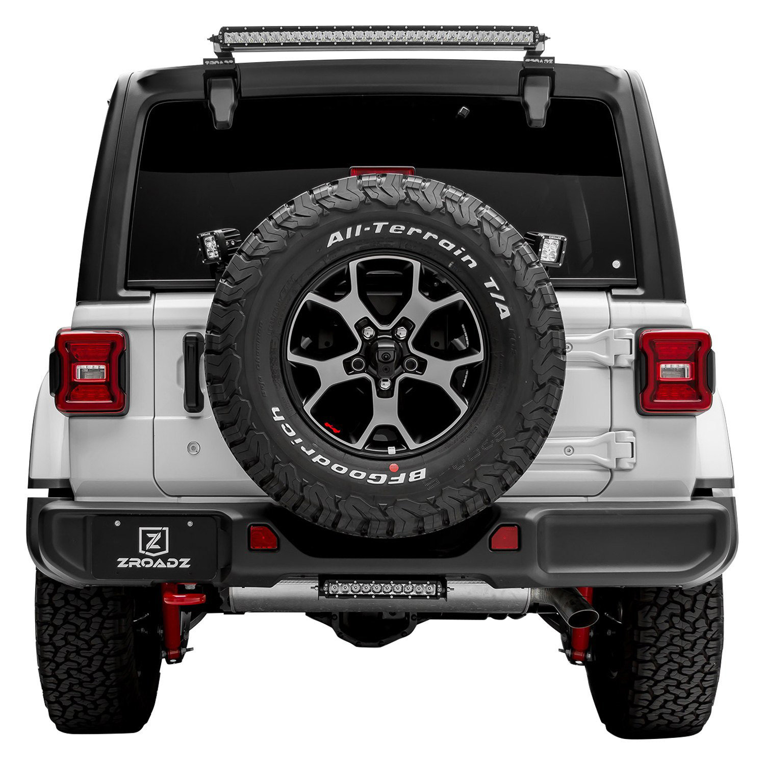 ZROADZ Z394931-KIT Rear Window Hinges Light Brackets with a Single Row 30" LED Light Bar for 18-26 Jeep Wrangler JL