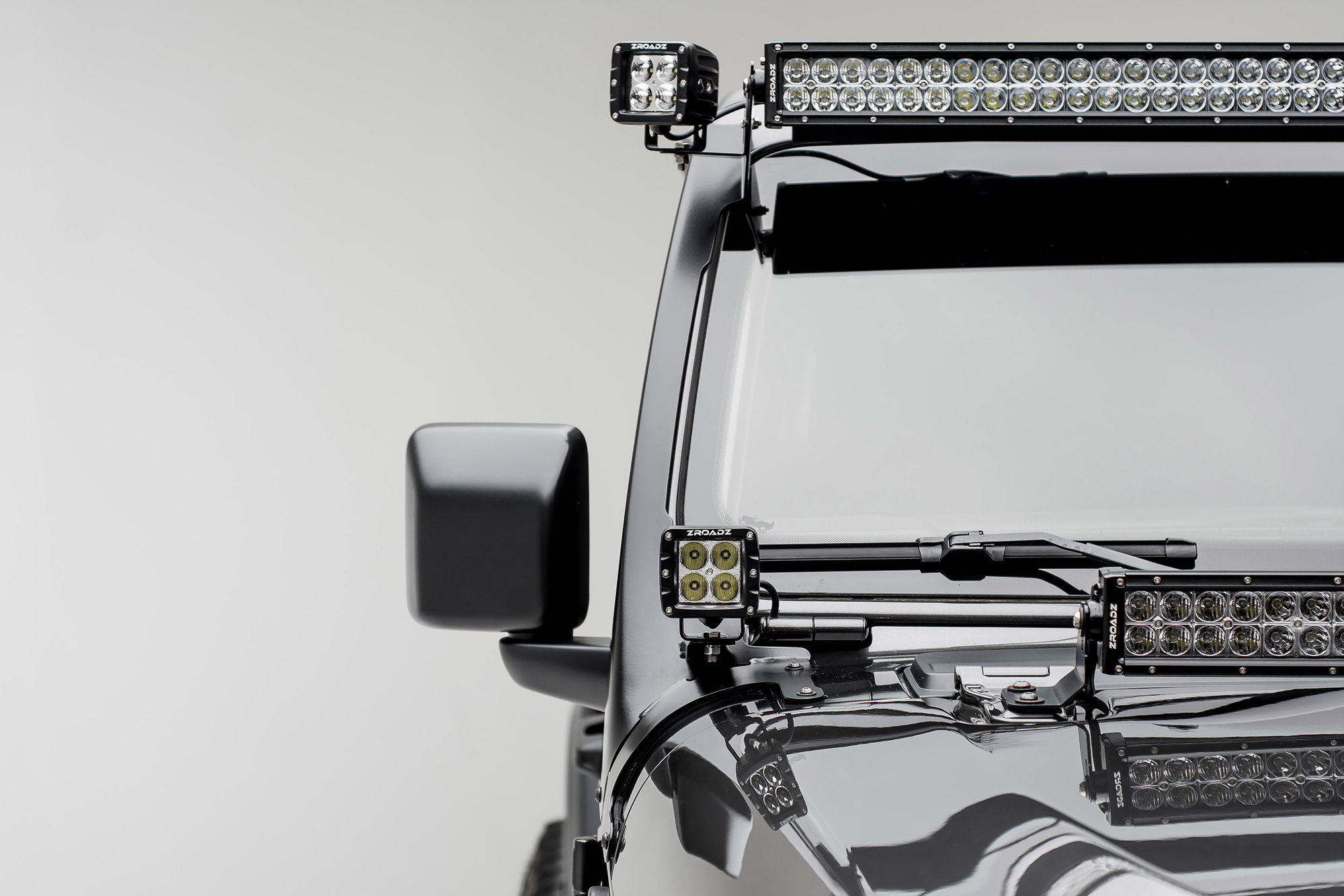 ZROADZ Z334851 Side Mount 3" LED Pod Light Bracketsfor 18-26 Jeep Wrangler JL & Gladiator JT with ZROADZ Front Roof Mounts
