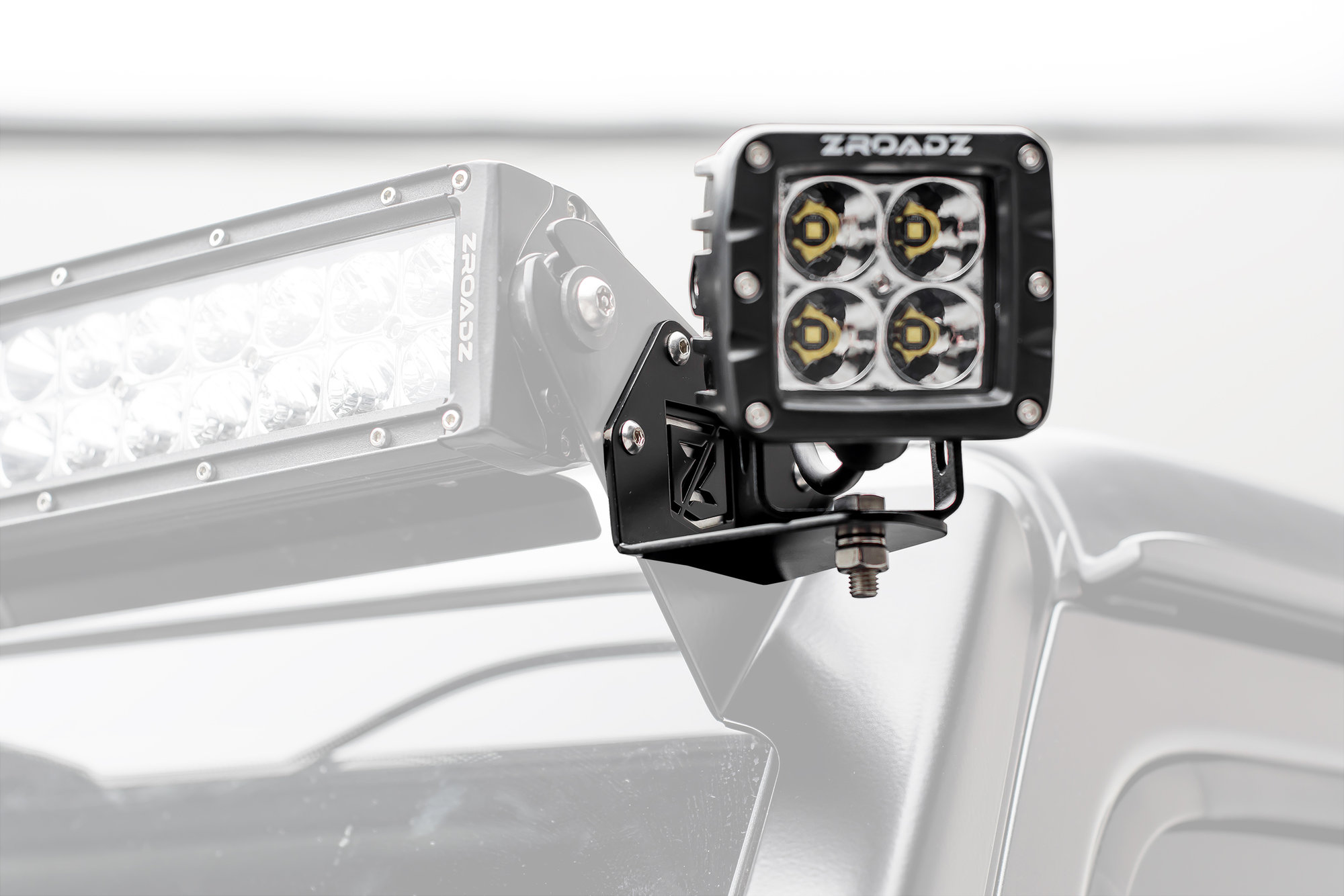 ZROADZ Z334851-KIT2 Side Mount Brackets with (2) 3" LED Pod Lightsfor 18-26 Jeep Wrangler JL & Gladiator JT with ZROADZ Front Roof Mounts