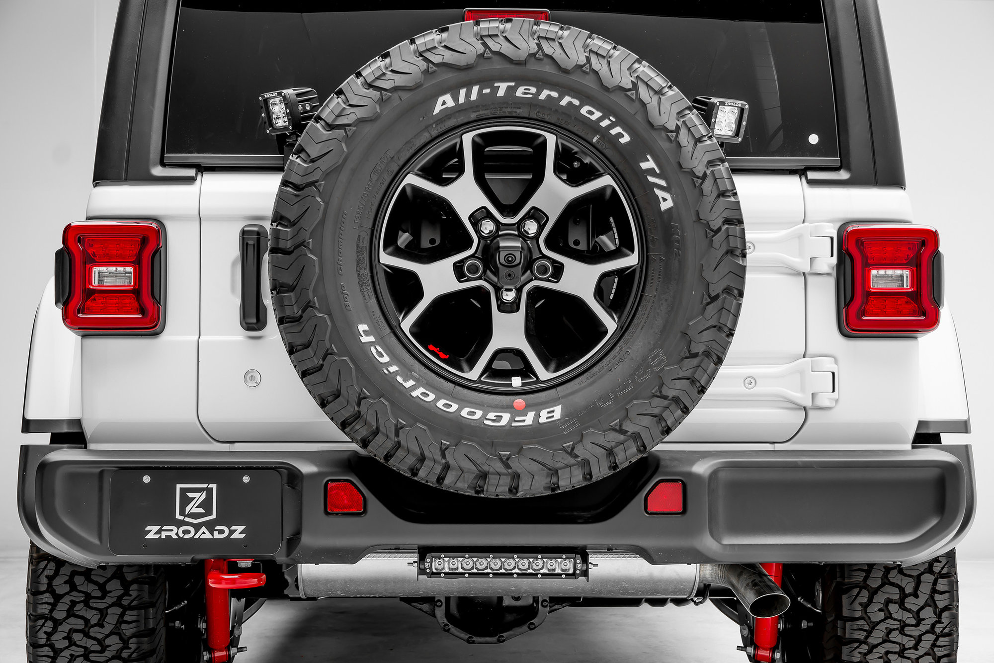 ZROADZ Z394951-KIT Rear Spare Tire LED Brackets with (2) 3" Led Light Podsfor 18-26 Jeep Wrangler JL
