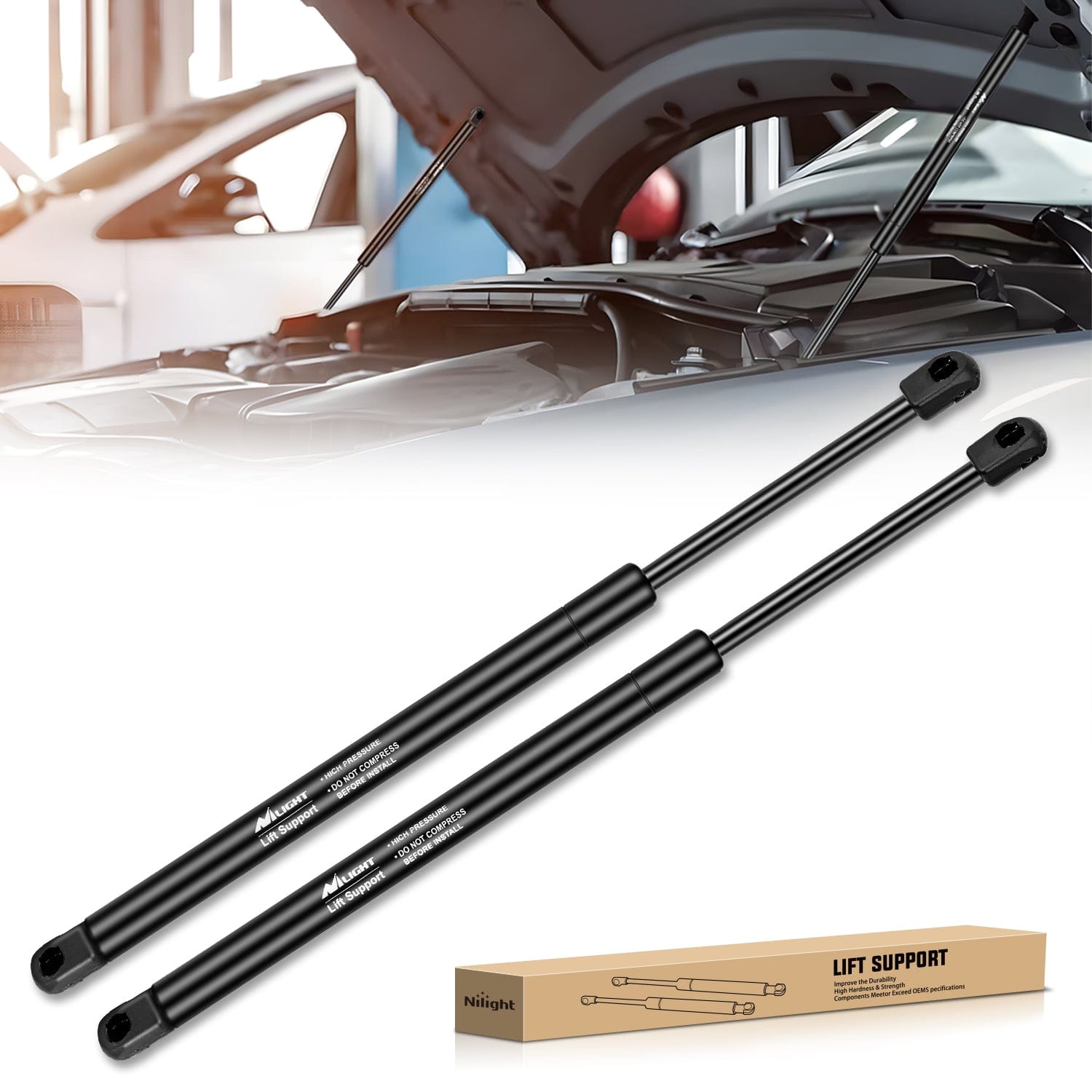 2 PCS Lift Support Struts Replacement for Ford F150 1997-2006 F150 Heritage 2004 F250 1995 1996 1997 1998 1999 2000 2001 2002 2003 2004 Expedition 1997 1998 1999 2000 2001 2002 2003 2004 2005 2006 Front Hood Gas Springs Shock Rods