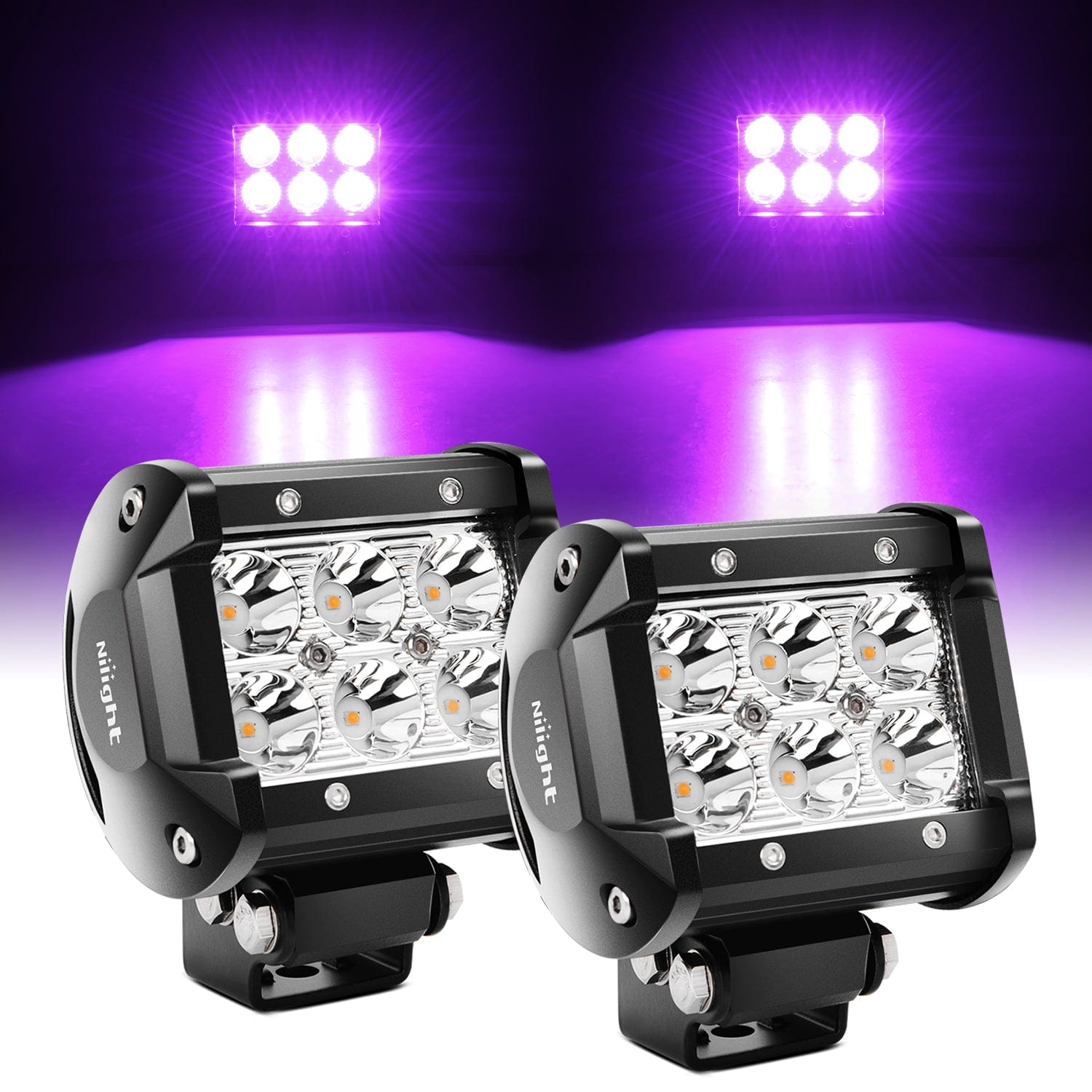 4 Inch 18W Purple Beam LED Light Pods (Pair)