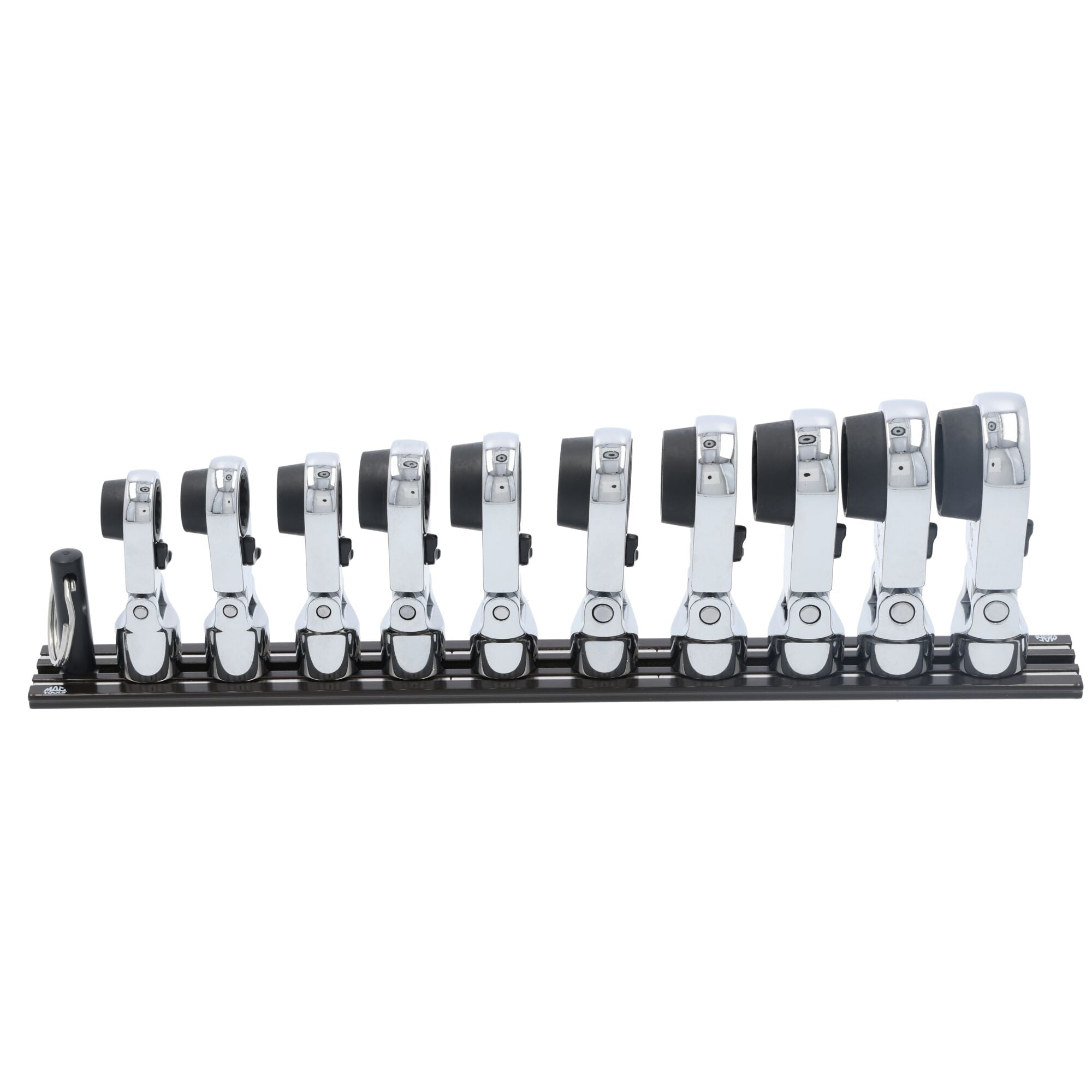 10Pc. 3/8" Dr. Offset Ratcheting Flex Wrench Head Attachment Set - 12Pt.