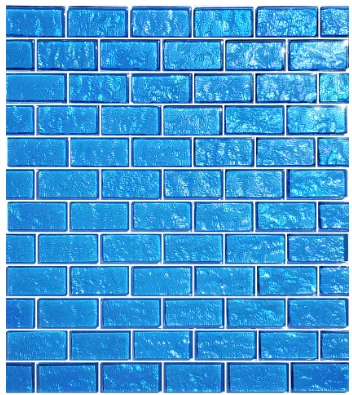 Artistry in Mosaics 1 Sq-Ft. Blue Brick Blend Design Tile – GG82348B17