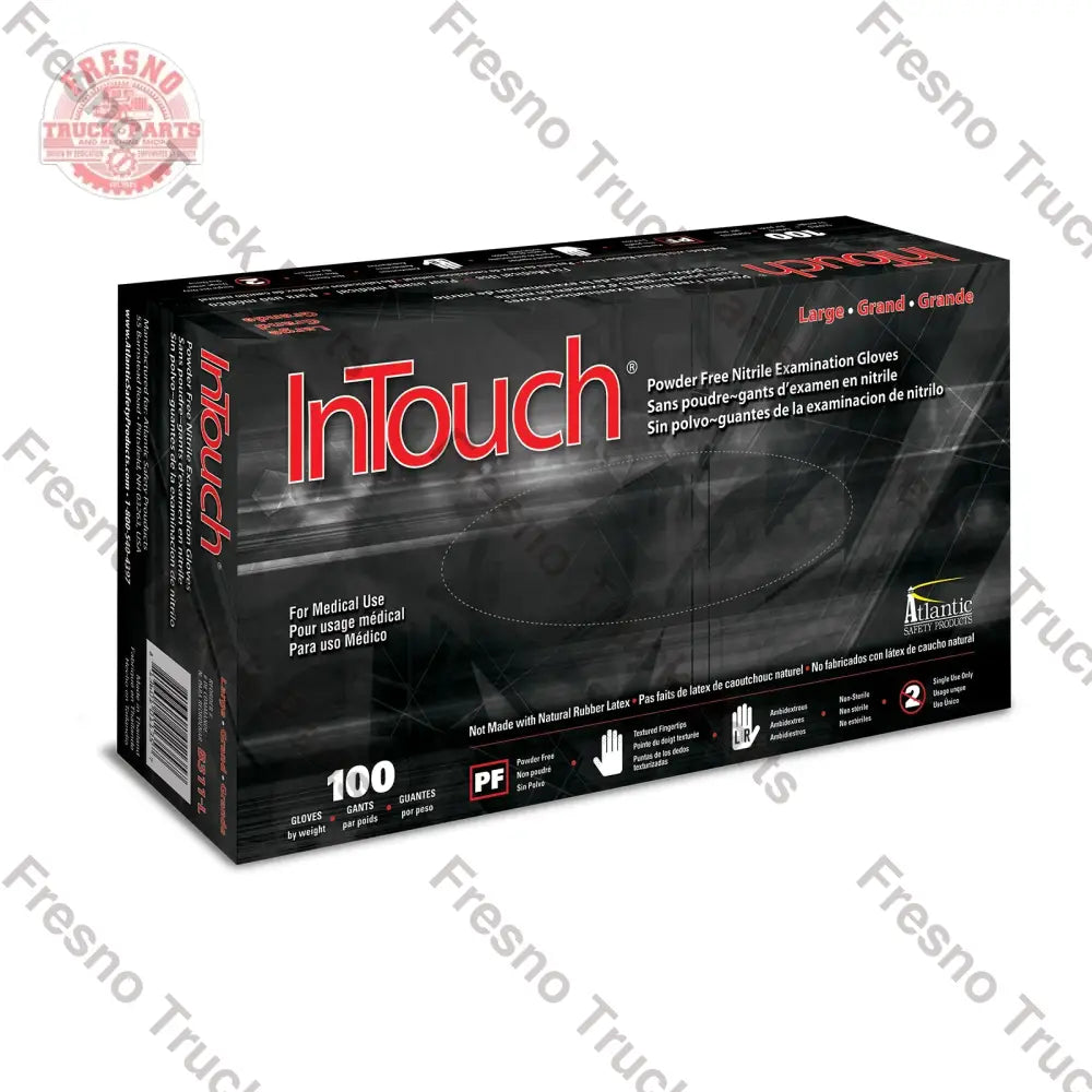 B311L InTouch Black Nitrile Gloves Large Disposable