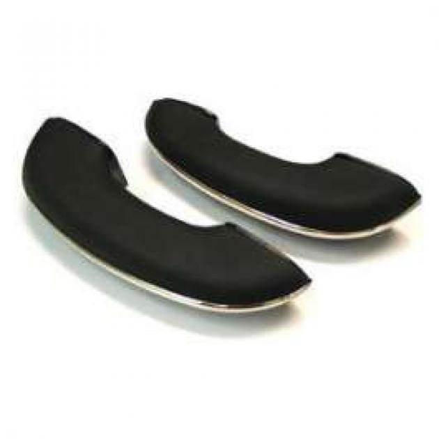 Chevy Armrests, Complete, Black, 1953-1954