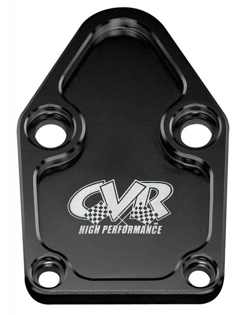 CVR BOP63BK Billet Aluminum Fuel Pump Block Off Plate Small Block Chevy - Black