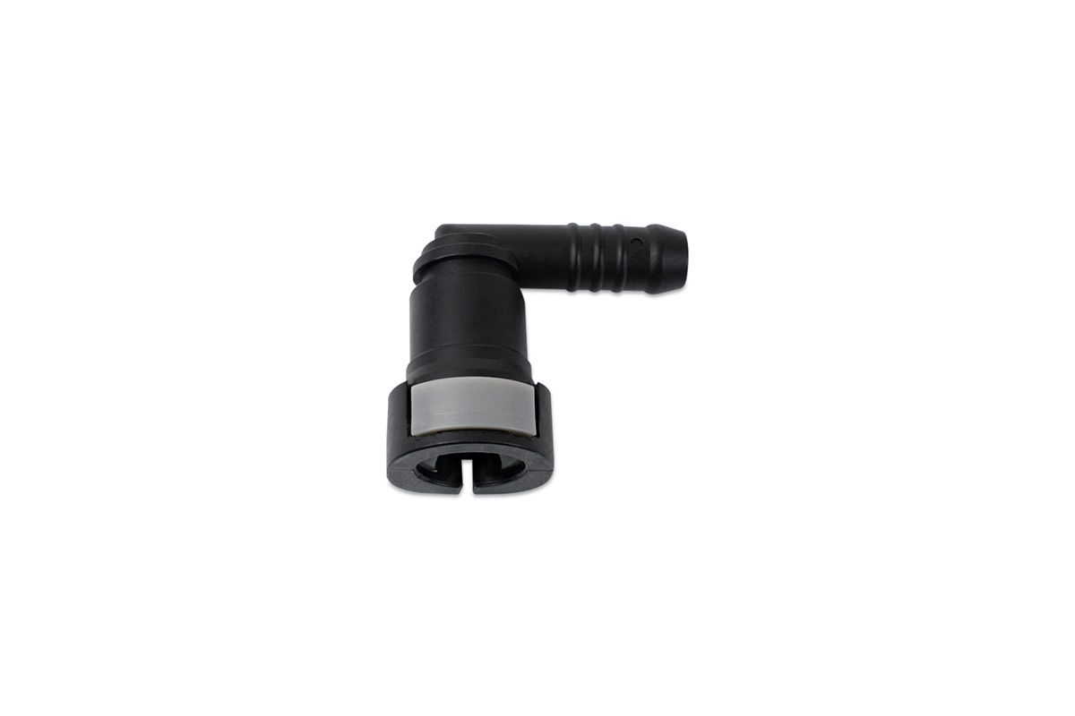 Hose Barb to SAE J2044 Female Quick Connect, 90-Degree
