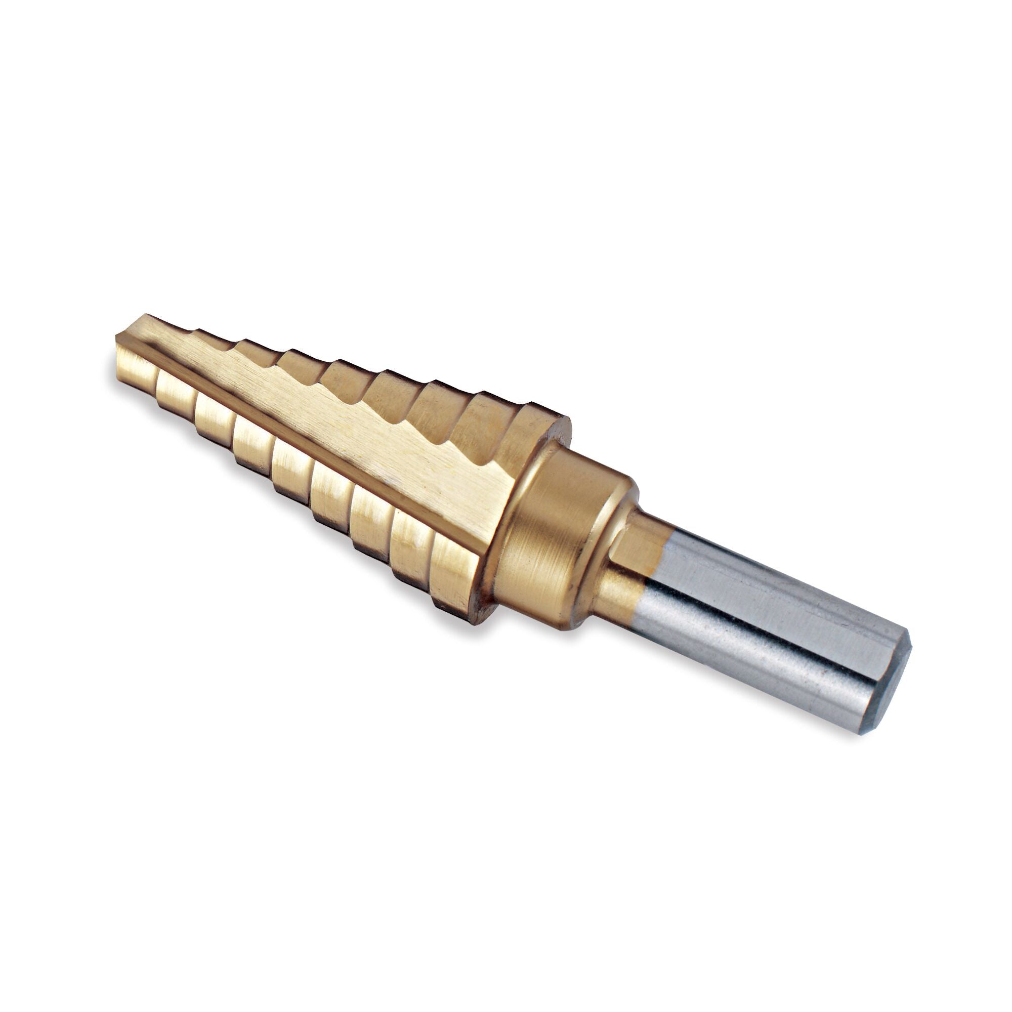 Titanium-Nitride Coated Stepped Drill Bit 1/4" - 3/4" (9 steps)