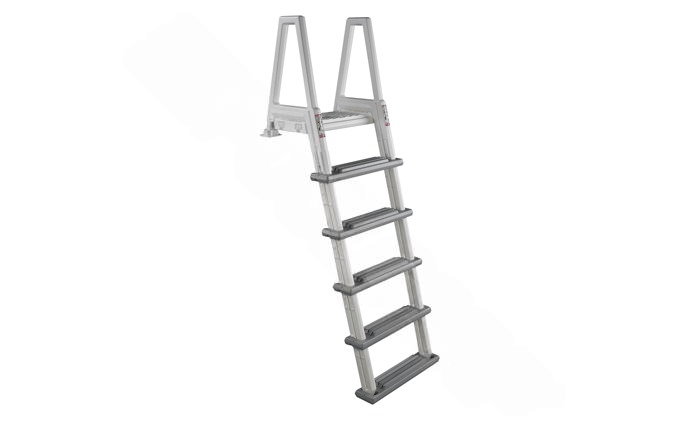Confer Plastics 6000X Warm Gray Eliminator Heavy-Duty In-Pool Ladder with Barrier
