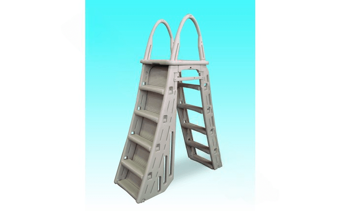 Confer Plastics 7200 Roll-Guard Adjustable A-Frame In-Pool Safety Ladder with Barrier