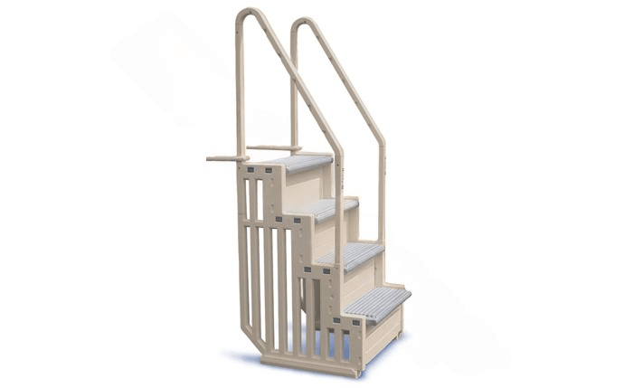 Confer Plastics STEP-1X Warm Gray In-Pool Steps for Above Ground Pools with Flat Bottoms