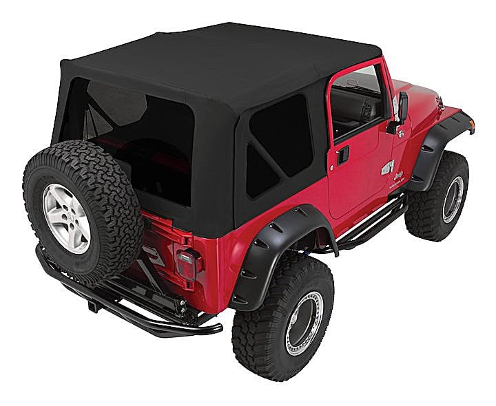 Crown Automotive CT20035T Complete Soft Top in Black Diamond with Tinted Windowsfor 76-95 Jeep CJ and Wrangler YJ with Full Steel Doors