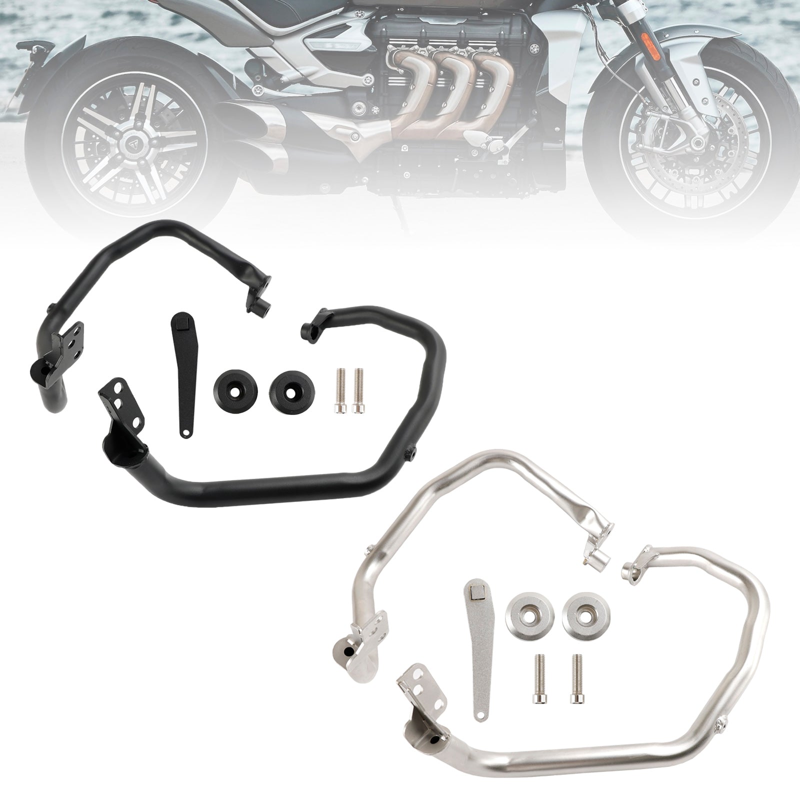 Engine Guard Crash Bar Frame Protector Bumper Black For Tr Rocket 3 Gt 2020-2025