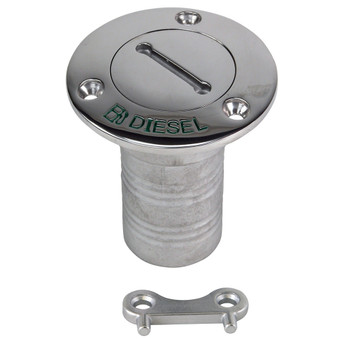 2" Marine Deck Fill Neck and Cap Marked DIESEL