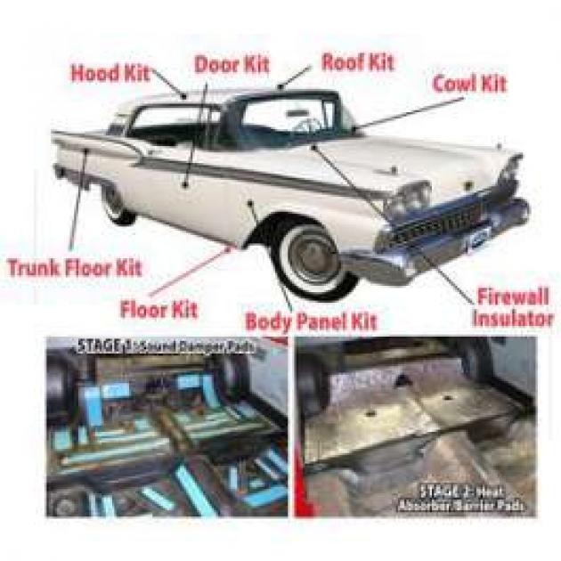 Acoustishield Sound Dampener Kit - Complete Car Kit -Door Sedan or Hardtop