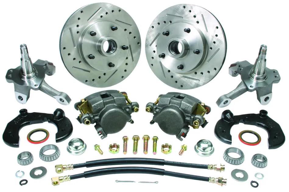 Classic Performance Front Disc Brake Kit w/ Stock Height Spindles for Mustang II, 11" Vented Rotors, 5 x 4.75 M2SWBK-SG