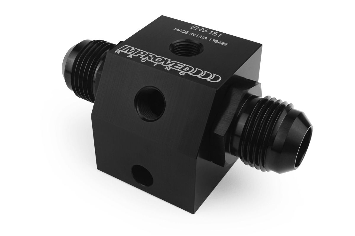 Compact Dual Inline Oil Sensor Adapter Block