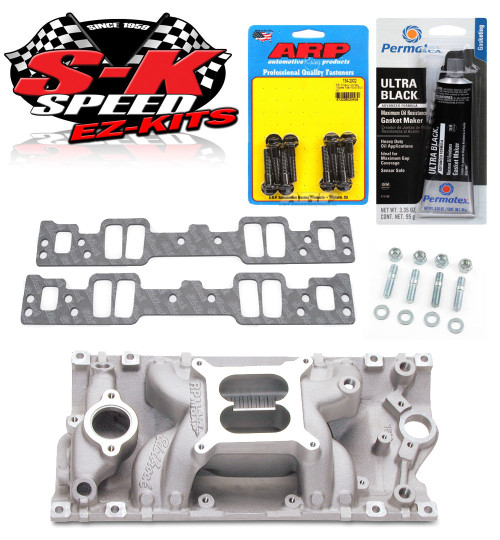 Edelbrock 7516 SBC Vortec Performer RPM AirGap Intake Manifold Bolts/Gaskets/RTV