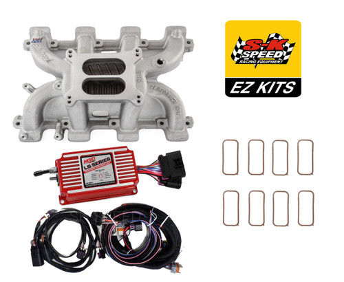LS Cathedral Carb Conversion Kit - Edelbrock Performer Intake/MSD 6014 Ignition