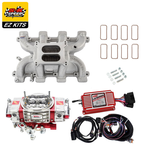 LS1 Carb Intake Kit Edelbrock RPM Intake/MSD 6014 Ignition/Quickfuel Q-850 Carb