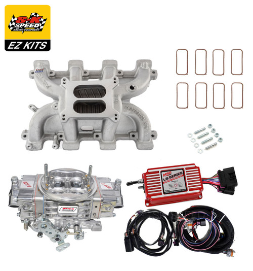 LS1 Carb Intake Kit Edelbrock RPM Intake/MSD 6014 Ignition/Quickfuel SQ-850 Carb