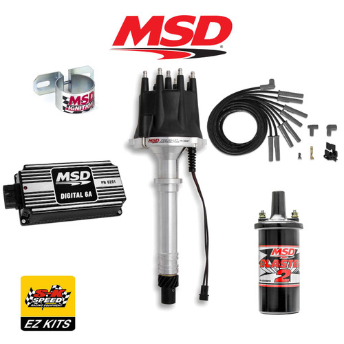MSD 90011B Black Ignition Kit - Digital 6A/Distributor/Wires/Coil/Bracket BBC