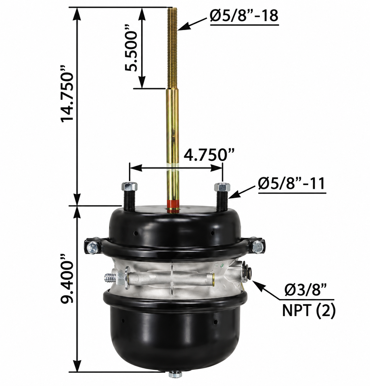 179.SB3030SXR - Spring Brake Chamber Sealed Special