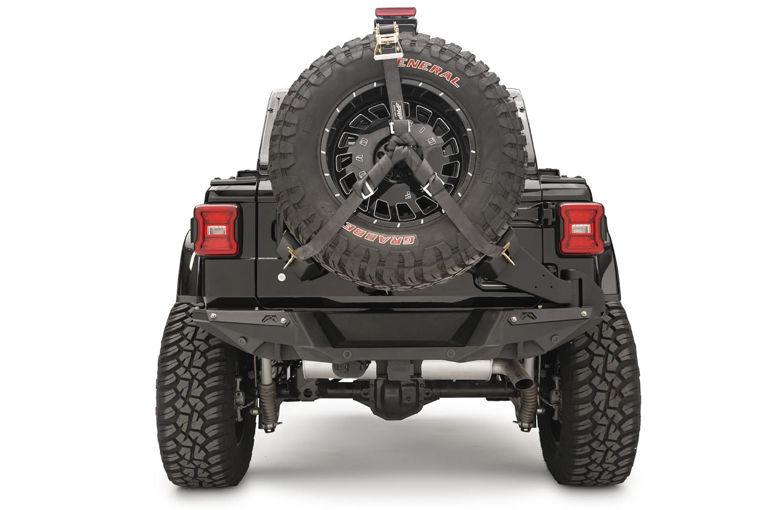 Fab Fours JL2070-1 Slant Back Tire Carrier for 18-26 Jeep Wrangler JL