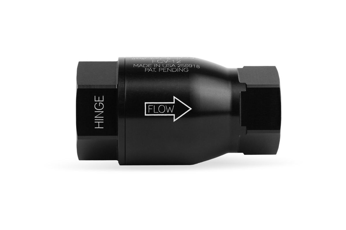 High-Flow, Low Cracking Pressure Flapper Check Valve, -10AN O-Ring Boss Female