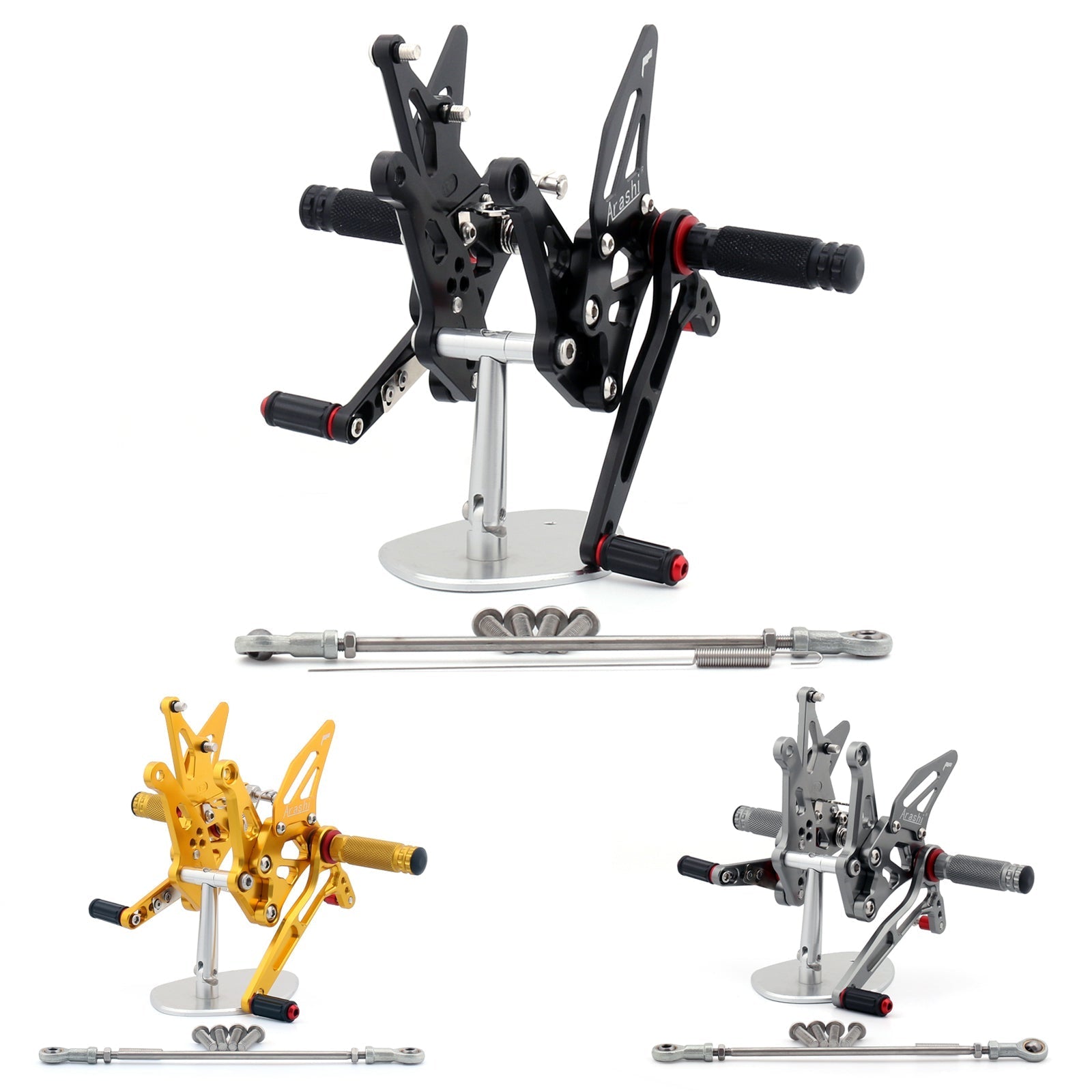 CNC Adjustable Rearsets Rear Set Foot pegs For 2010-2017 Kawasaki Z1000 Generic
