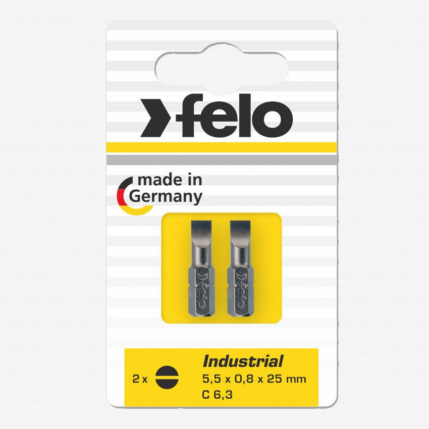 Felo Slotted 4.0 x 0.8 x 25 mm Bits- 2 Pieces