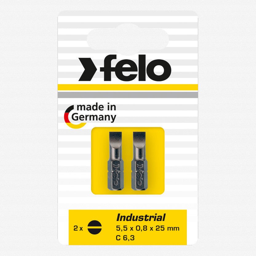 Felo Slotted 5.5 x 1.0 x 25 mm Bits- 2 Pieces
