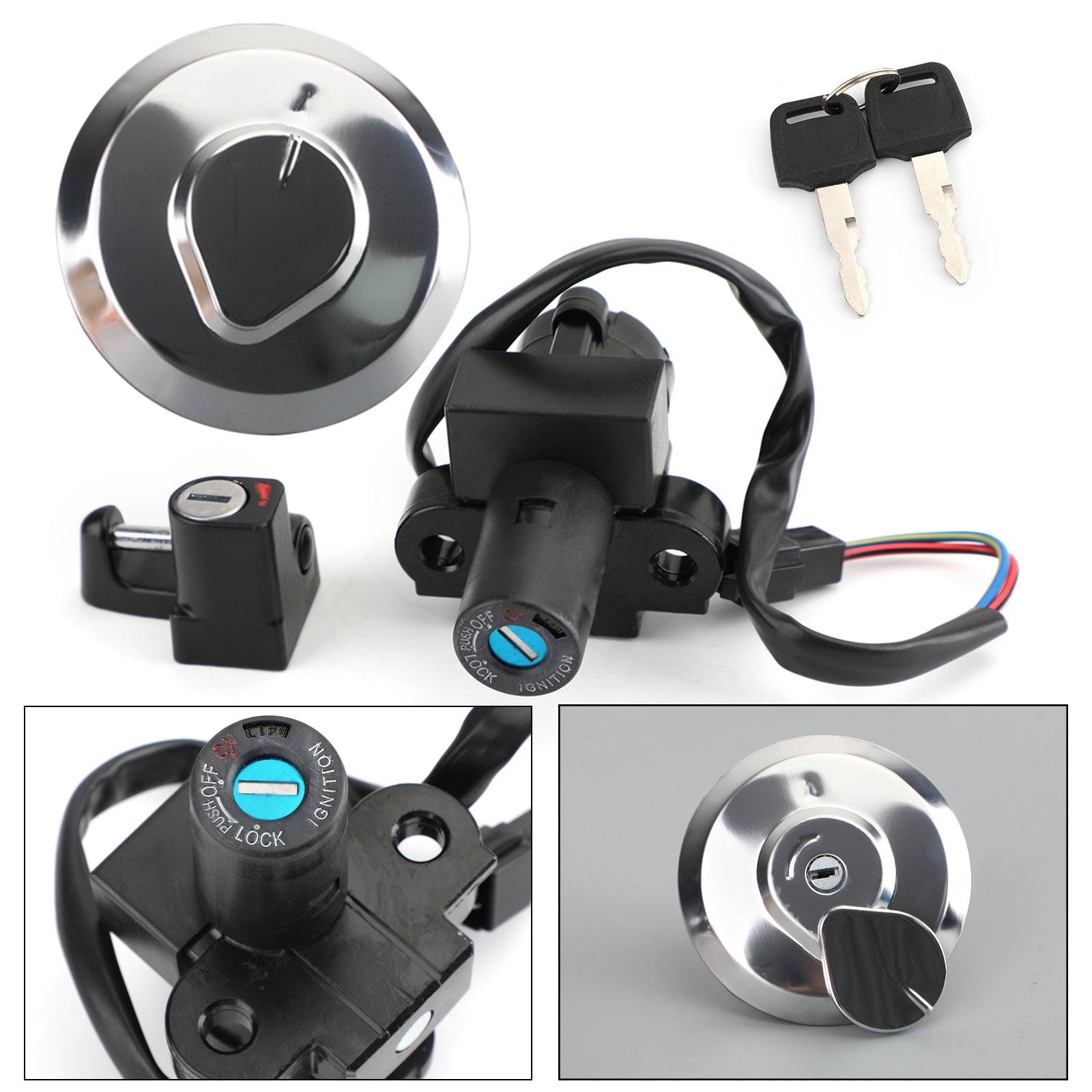 Ignition Switch Fuel Cap Seat Lock Keys Set For Honda XR125L 03-08 CLR125 1998 Generic